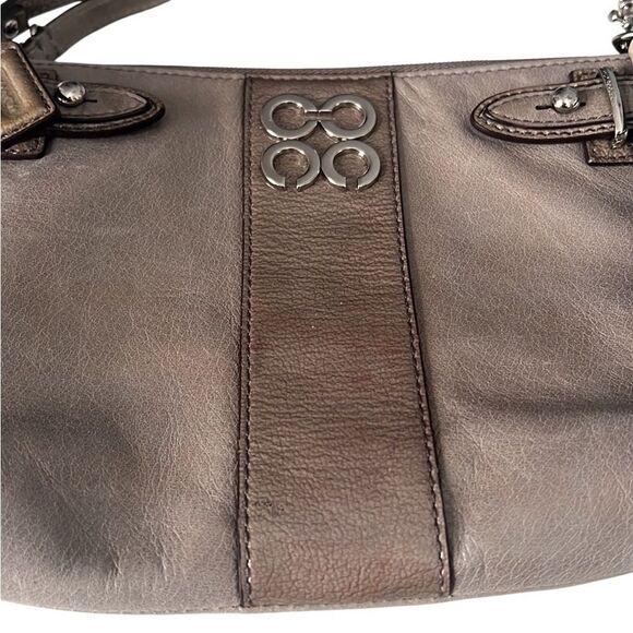 Coach Gray Signature C Logo Leather Wristlet Handbag - Picture 4 of 14